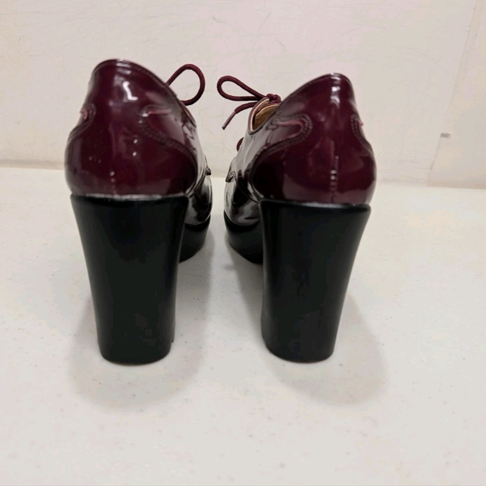 Smile Lace Up Oxford Platform Chunky Heels Pat Shoes 37 6.5 90s Y2K Gothic #bxsh - Picture 9 of 12
